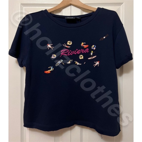 Anthropologie Maeve Riviera Embroidered Tee NWT - Picture 6 of 14